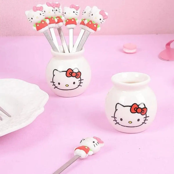 Food Picks/ Forks - Hello Kitty (6 Pieces) - Mum Made Yum