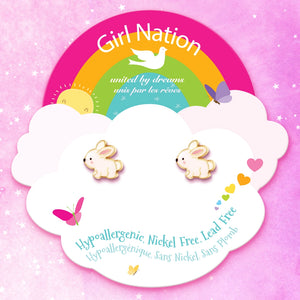 Glitter Rabbit Cutie Stud Earrings - Girl Nation