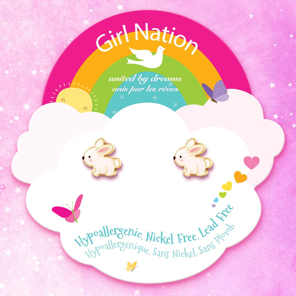 Glitter Rabbit Cutie Stud Earrings - Girl Nation