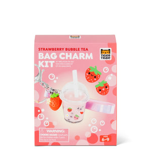 Bag Charm Kit - Strawberry Bubble Tea - Tiger Tribe