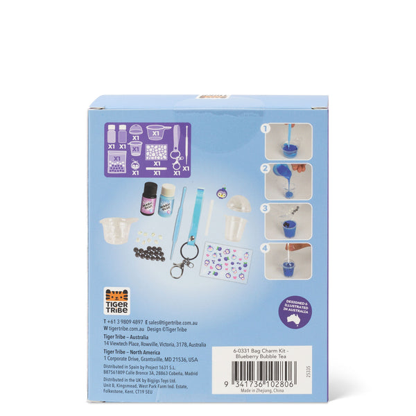 Bag Charm Kit - Blueberry Bubble Tea - Tiger Tribe