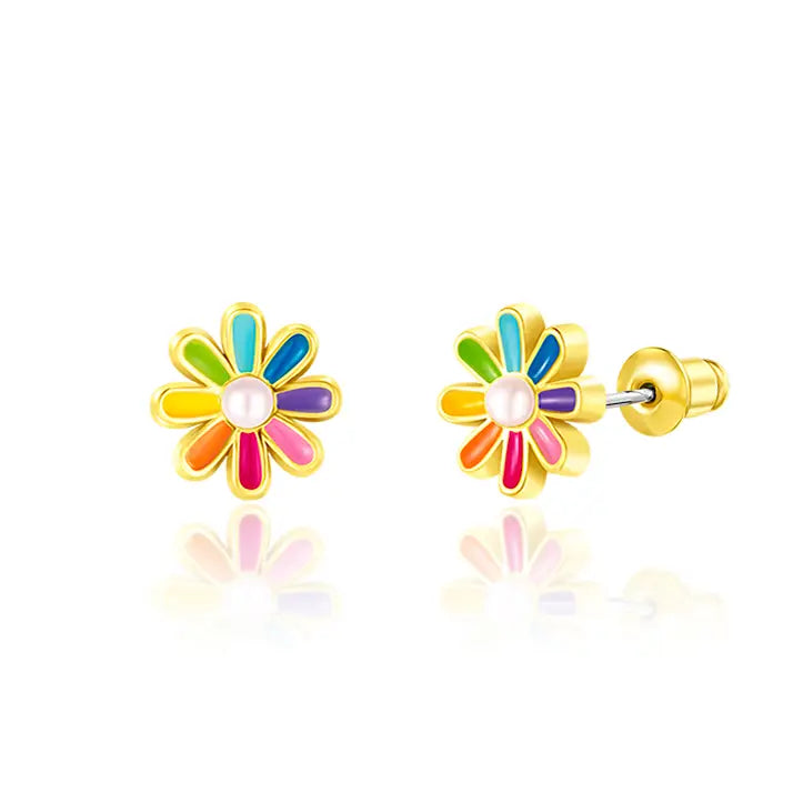 Rainbow Daisy Cutie Stud Earrings - Girl Nation