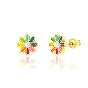 Rainbow Daisy Cutie Stud Earrings - Girl Nation