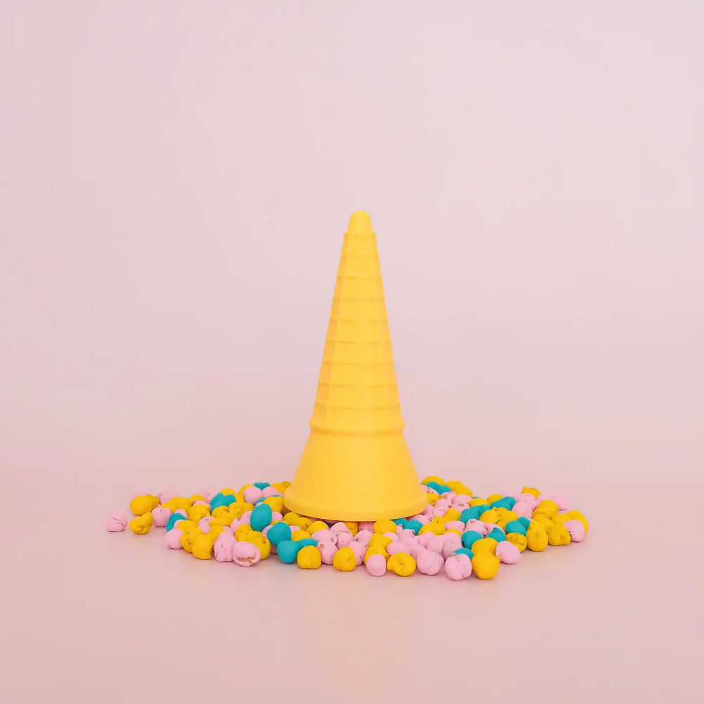 Eco Ice Cream Cone -Yellow - Playdough Accessory - Play Sense