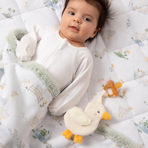 Teething Ring & Dummy Chain Gift Set - Goosey Goosey - Living Textiles