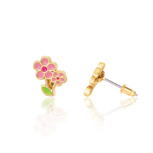 Little Pink Flower - Cutie Stud Earrings For Children - Girl Nation