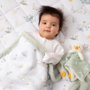 Organic Jersey Sherpa Blanket - Goosey Goosey - Living Textiles