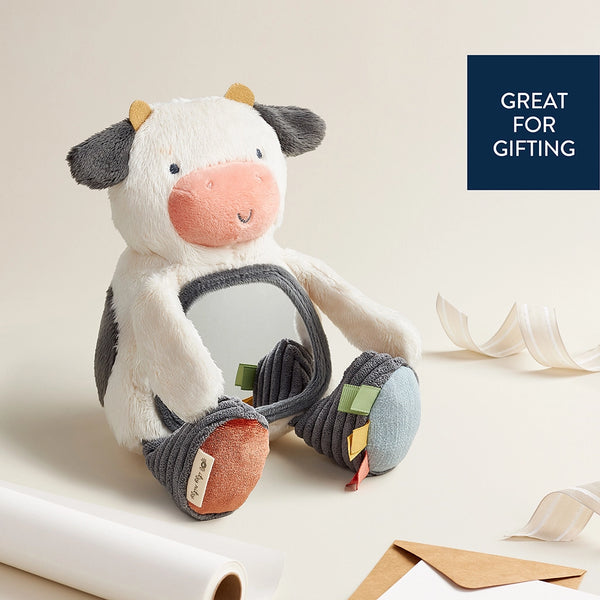 Carmen the Cow - Itzy Bitzy Mirror Travel + Tummy Time Toy - Itzy Ritzy