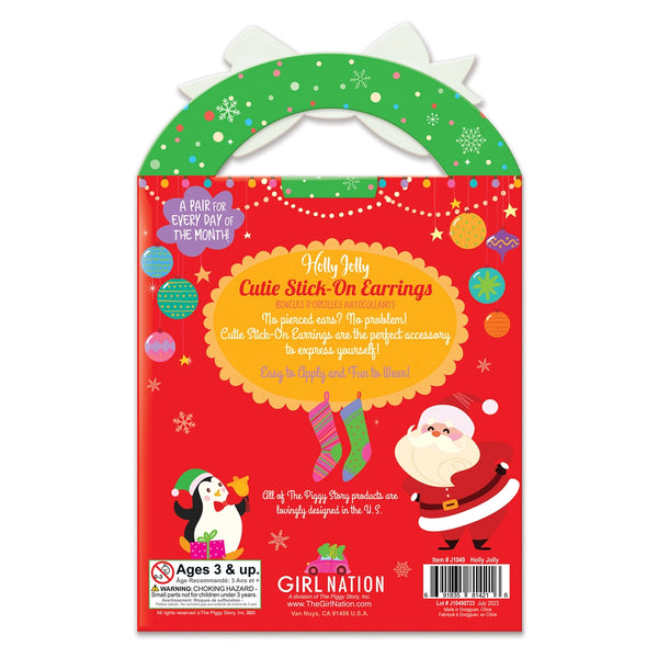 Holly Jolly Cutie Stick-On Earring and Nail Sticker Gift Set - Girl Nation