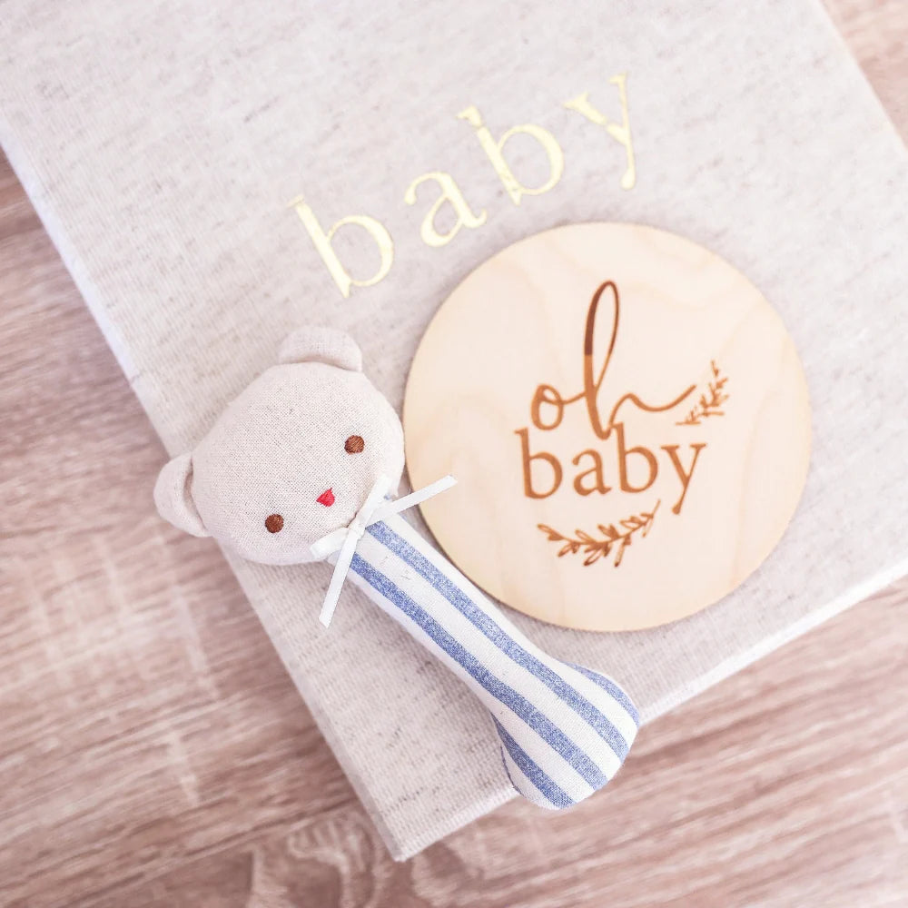 Ted Stick Rattle Chambray Stripe - Alimrose