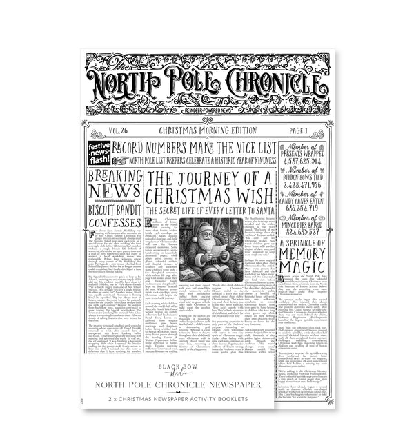 Christmas Newspaper Activity Booklet - Set of 2 - Vol. 26 - Black Bow Studio