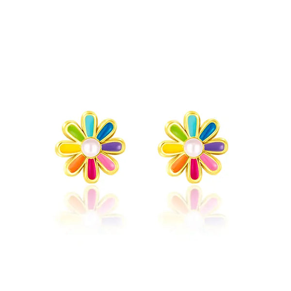 Rainbow Daisy Cutie Stud Earrings - Girl Nation