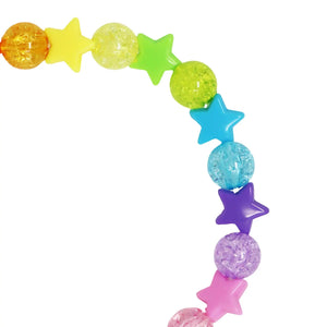 Star Rainbow Necklace - Pink Poppy