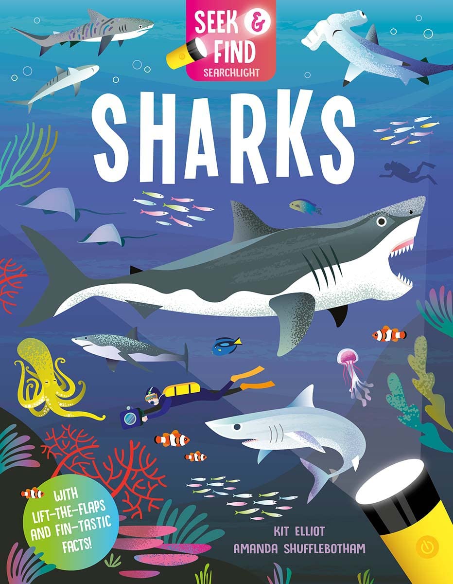 Sharks - Seek and Find Searchlight - Kids Book