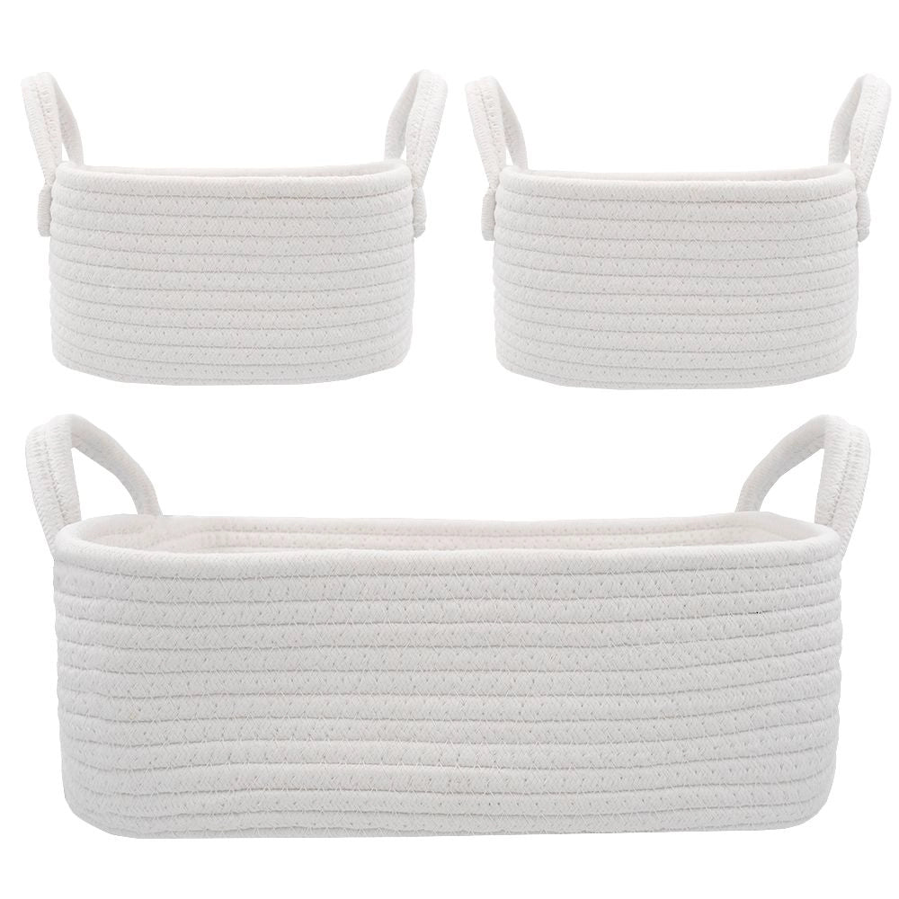 Cotton Rope 3pc Storage Set - White - Living Textiles