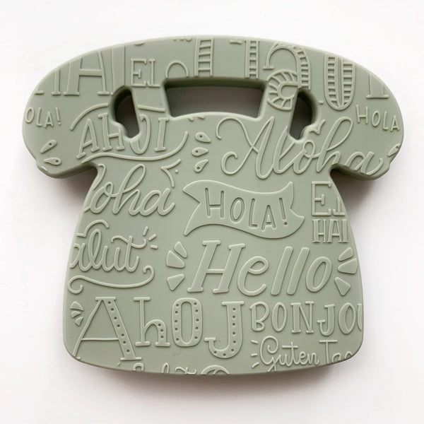 Rotary Dial Phone Teether - Desert Sage  - Gummy Chic DISCOUNTED