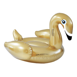 Inflatable Ride On - Swan, Gold 150 cm - Swim Essentials