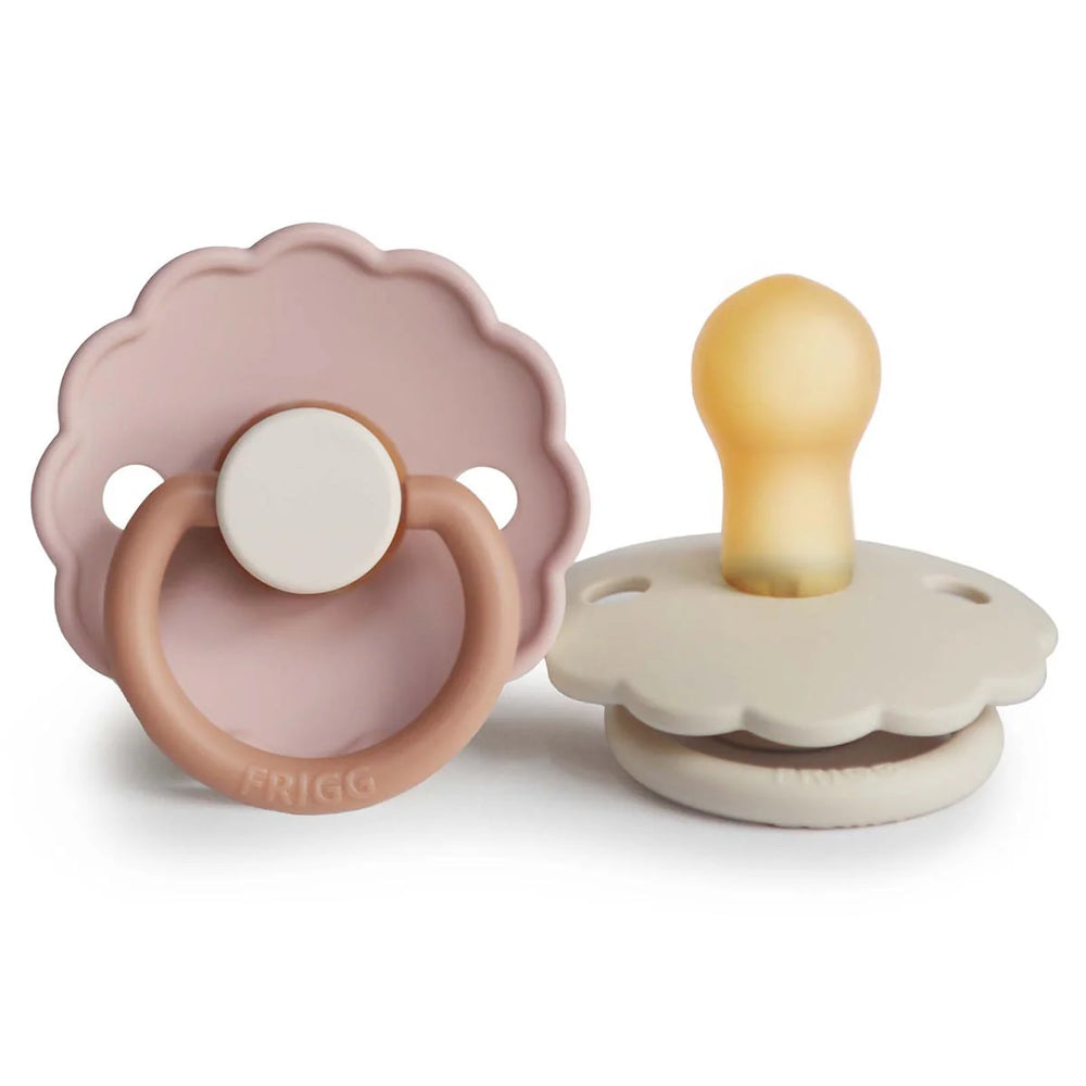 Daisy Pacifier - 2 Pack Latex - Biscuit and Cream - Frigg