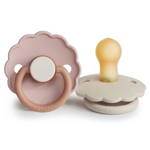 Daisy Pacifier - 2 Pack Latex - Biscuit and Cream - Frigg