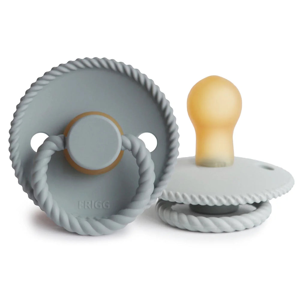 Rope Pacifier - 2 Pack Latex - Silver Grey & French Grey - Frigg