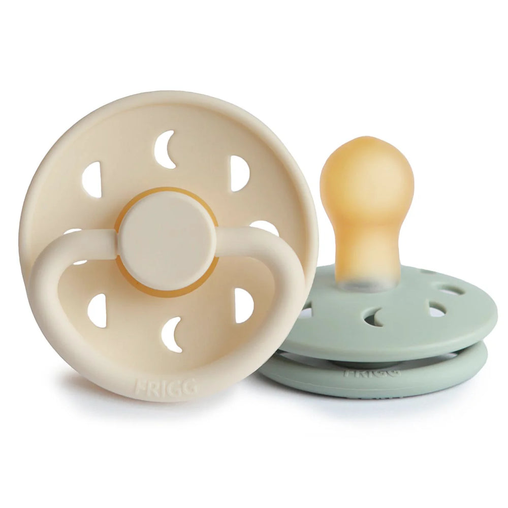 Moon Pacifier - 2 Pack Latex - Cream and Sage - Frigg