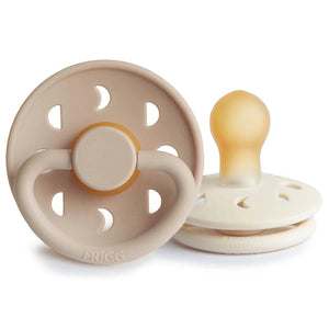 Moon Pacifier - 2 Pack Latex - Croissant & Cream - Frigg