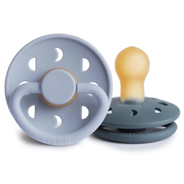 Moon Pacifier - 2 Pack Latex - Powder Blue and Slate - Frigg