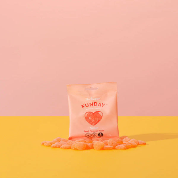 Sour Peach Hearts 50g - Funday Natural Sweets