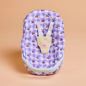 Dolls Car Seat Capsule - Cherry Gingham - Tiny Harlow