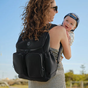 Signature Nappy Backpack - Black Neoprene - OIOI