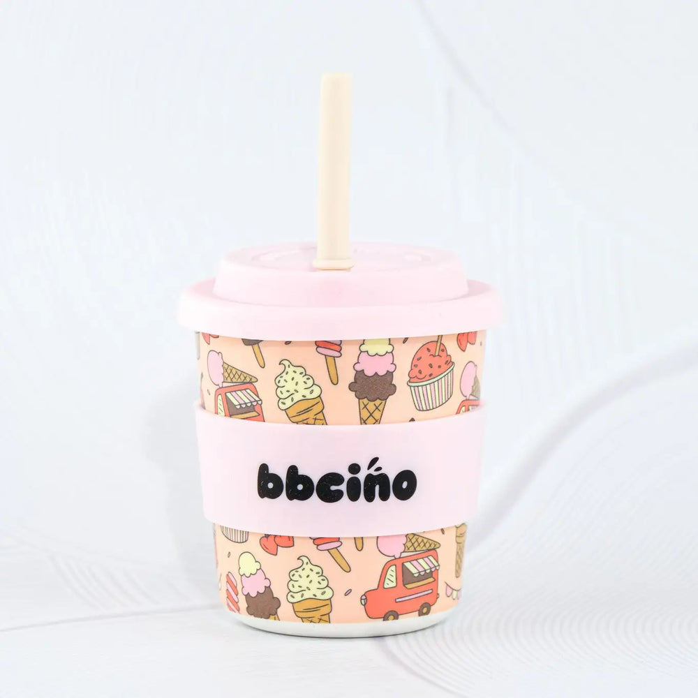 Scoops in Pink Kids Keep Cup - 240ml (Straw Included) BBCINO
