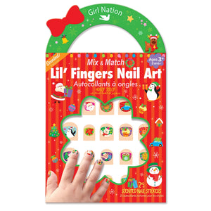Holly Jolly Cutie Stick-On Earring and Nail Sticker Gift Set - Girl Nation