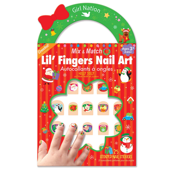 Holly Jolly Cutie Stick-On Earring and Nail Sticker Gift Set - Girl Nation