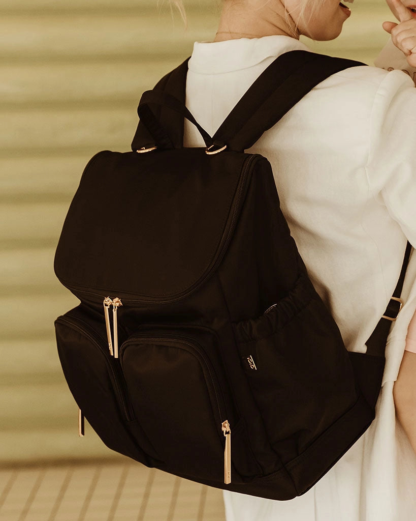 Signature Nappy Backpack - Black Nylon - OIOI
