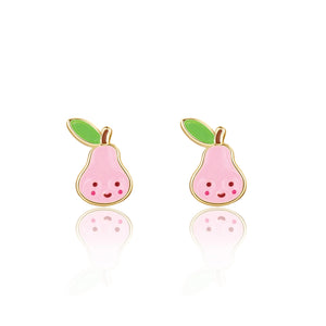 Pink Pear Cutie Stud Earrings - Girl Nation