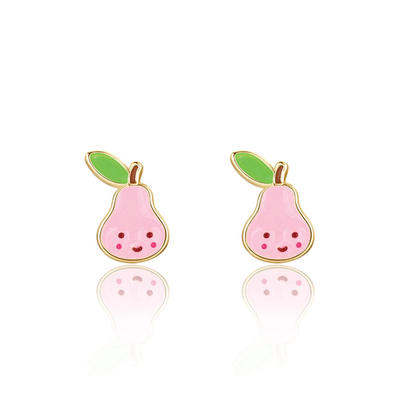 Pink Pear Cutie Stud Earrings - Girl Nation