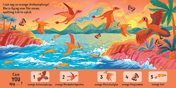I Can Spy a Dinosaur: Spotting, Counting, Colours -Kids Book
