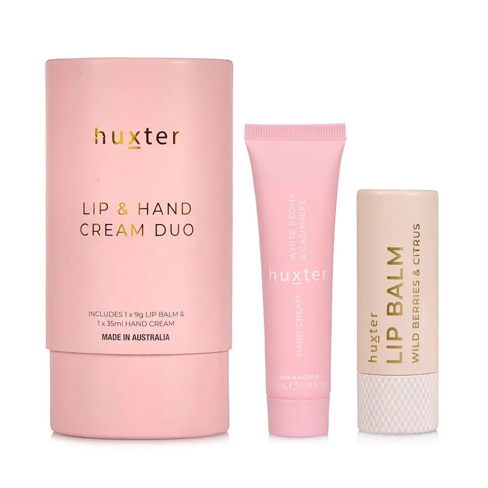 Lip & Hand Cream Duo - Pink - White Peony & Cashmere - Huxter