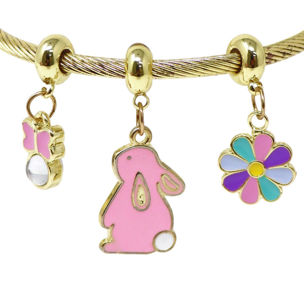 Easter Charm Bracelet - Pink Poppy - DISCOUNTED