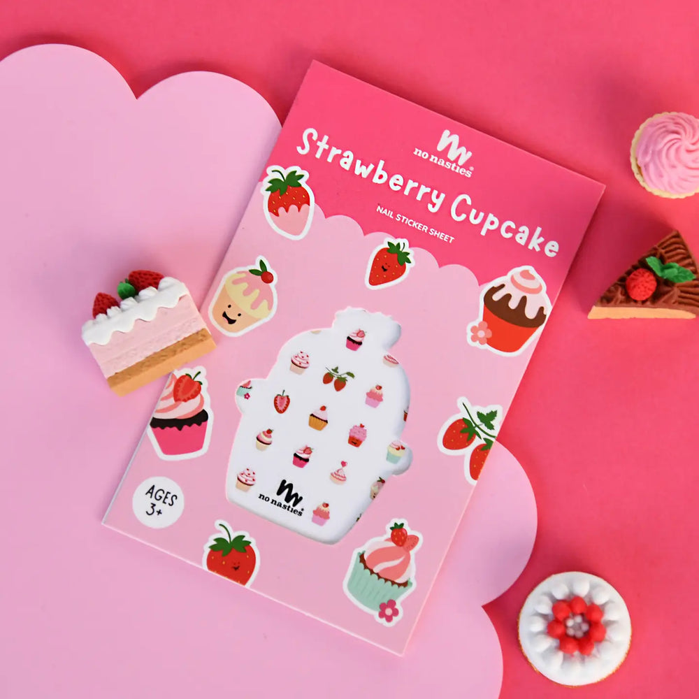Strawberry Cupcake Themed Nail Stickers - No Nasties