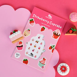 Strawberry Cupcake Themed Nail Stickers - No Nasties