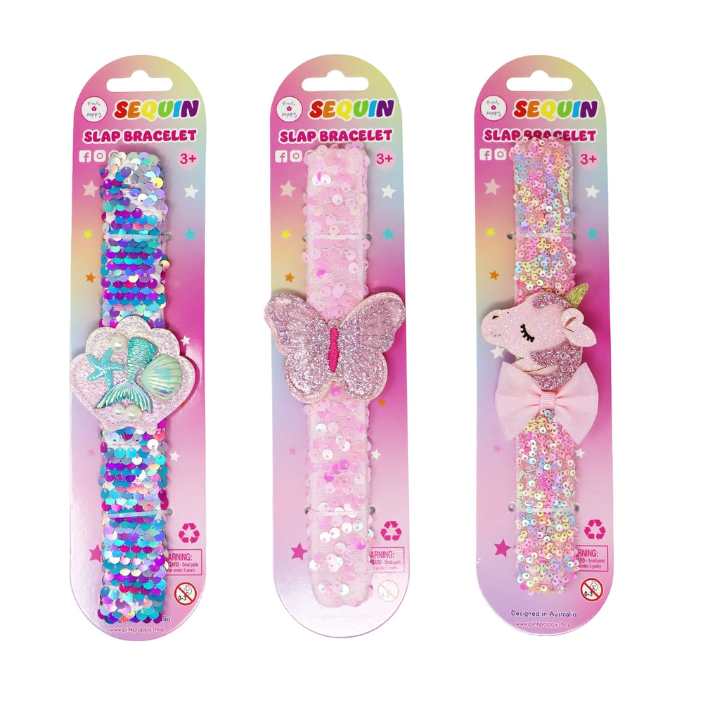 Sparkle Slap Bands - Pink Poppy