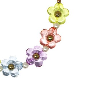Vibrant Daisy Necklace - Pink Poppy