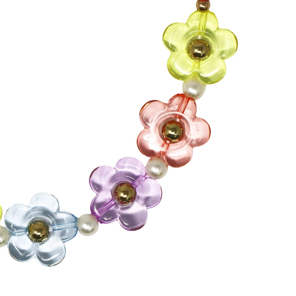 Vibrant Daisy Necklace - Pink Poppy
