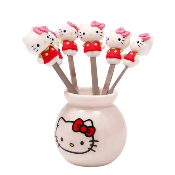 Food Picks/ Forks - Hello Kitty (6 Pieces) - Mum Made Yum