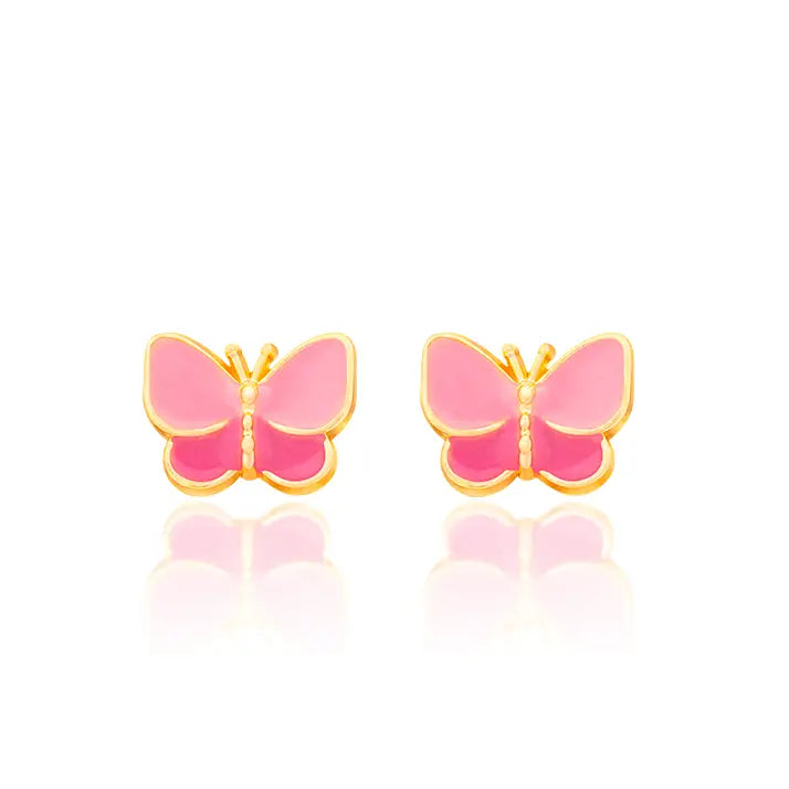 Sweet Pink Butterfly | Cutie Stud Earrings For Girls - Girl Nation