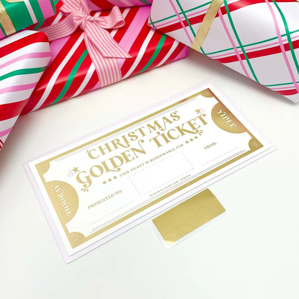 Scratch-Off Christmas Golden Ticket Gift Voucher - Black Bow Studio