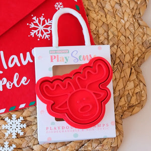 Eco Christmas Playdough Stamp | Reindeer Red - Play Sense