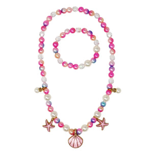 Mermaid Fantasy Necklace & Bracelet Set - Pink Poppy