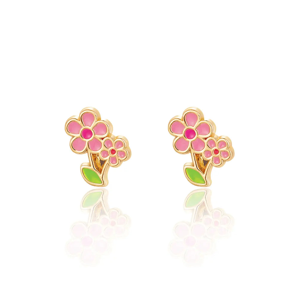 Little Pink Flower - Cutie Stud Earrings For Children - Girl Nation
